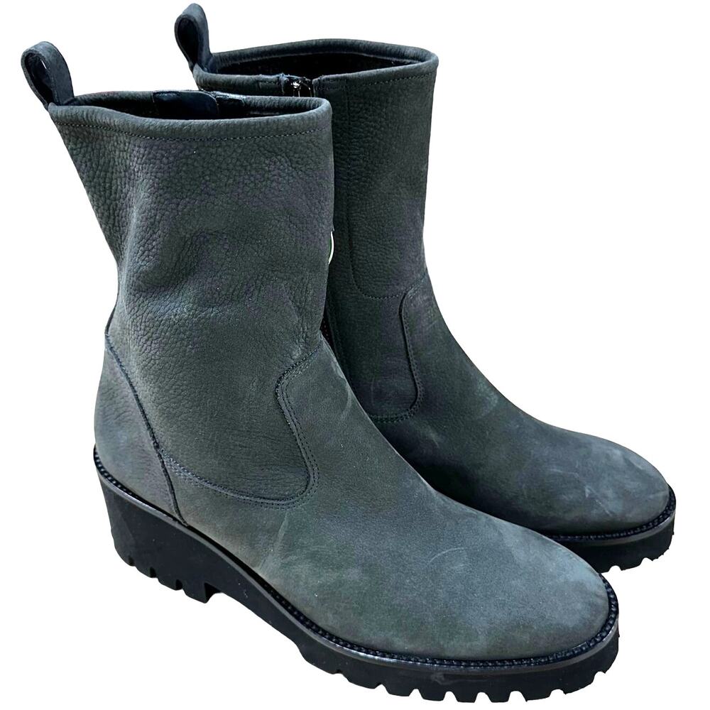 Paul Green NWT Newbury Suede Wedge Boots Gray Pebbled Size 6.5 (US 9) NO BOX